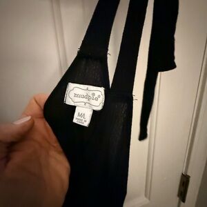 Mud Pie Elegant Black Tie Waste Jumpsuit